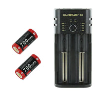 Chargeur Klarus K2 USB pour batteries Li-ion / IMR / Ni-Cd / Ni-MH + 2 batteries